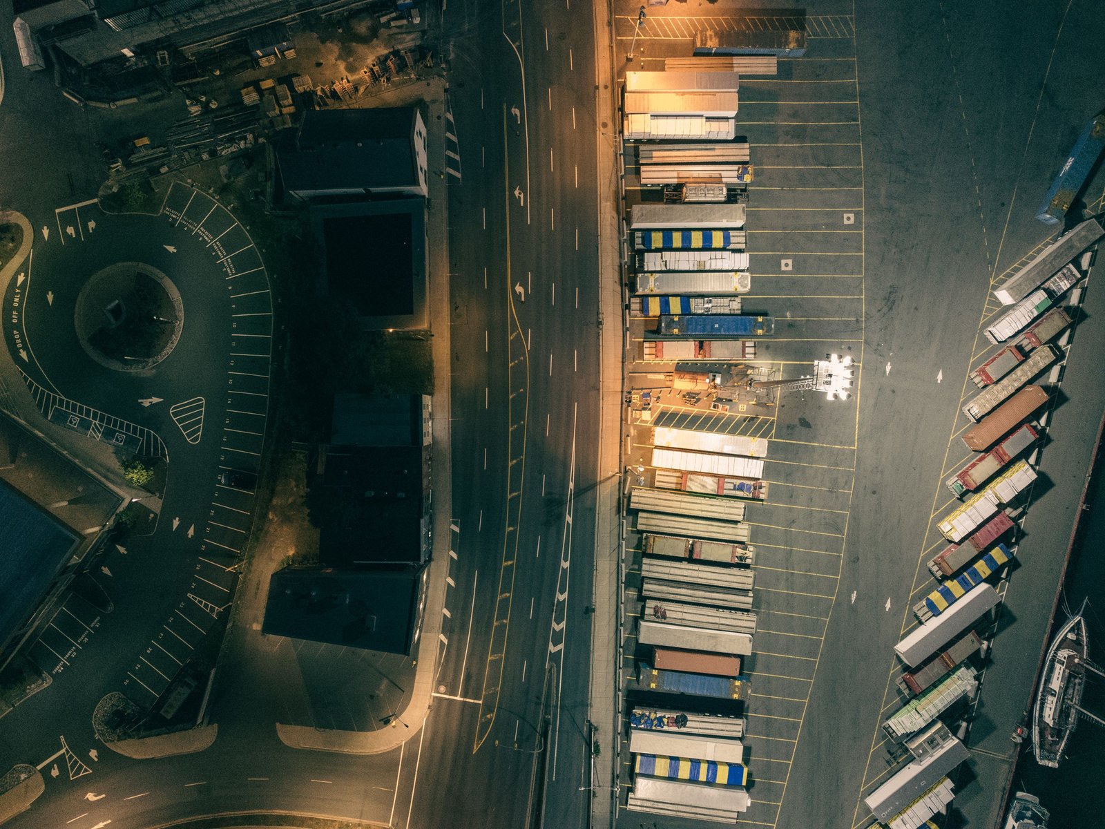 Freight yard seen from above, one of the many industries running agents in production