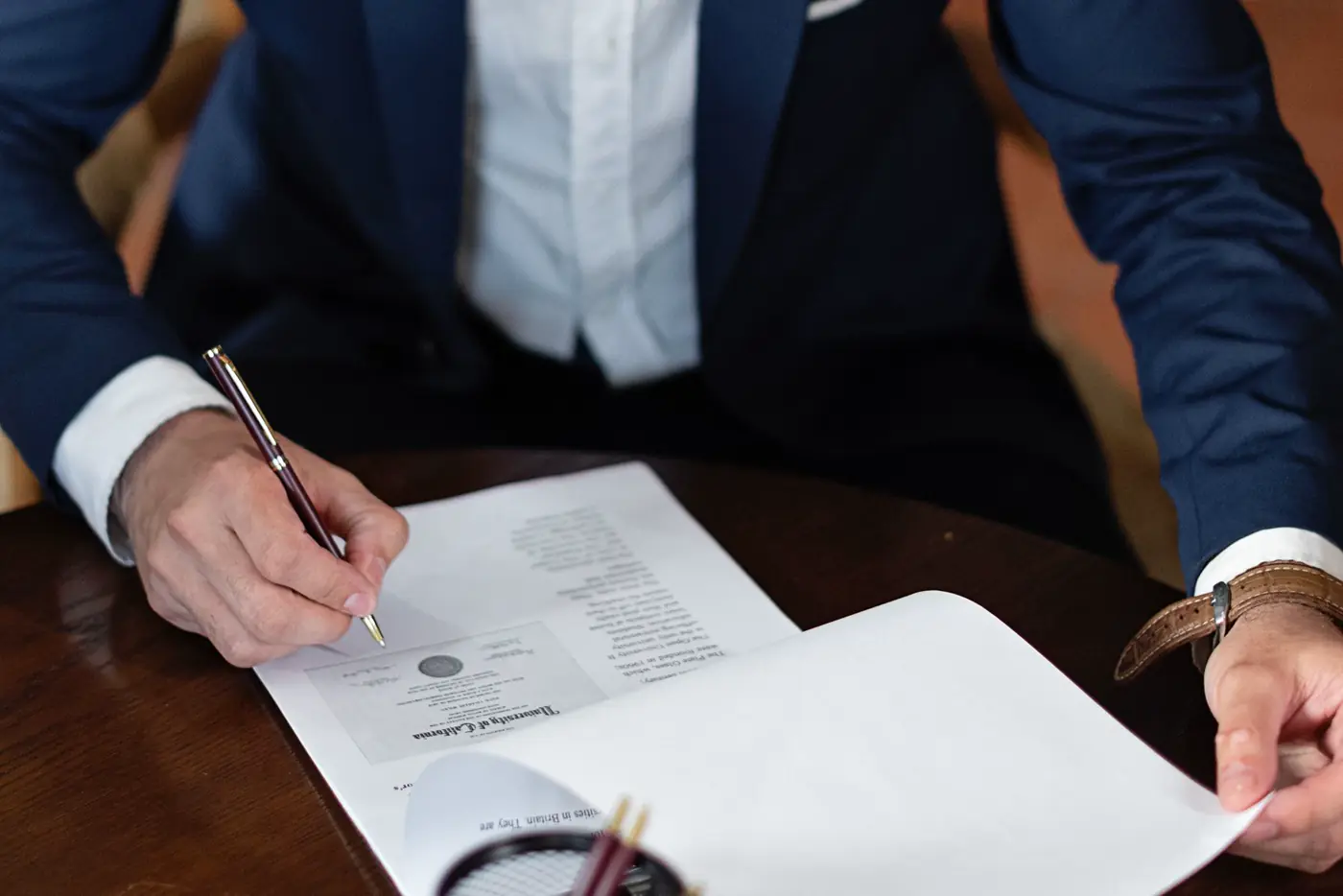 Legal counsel reviewing a recovery file
