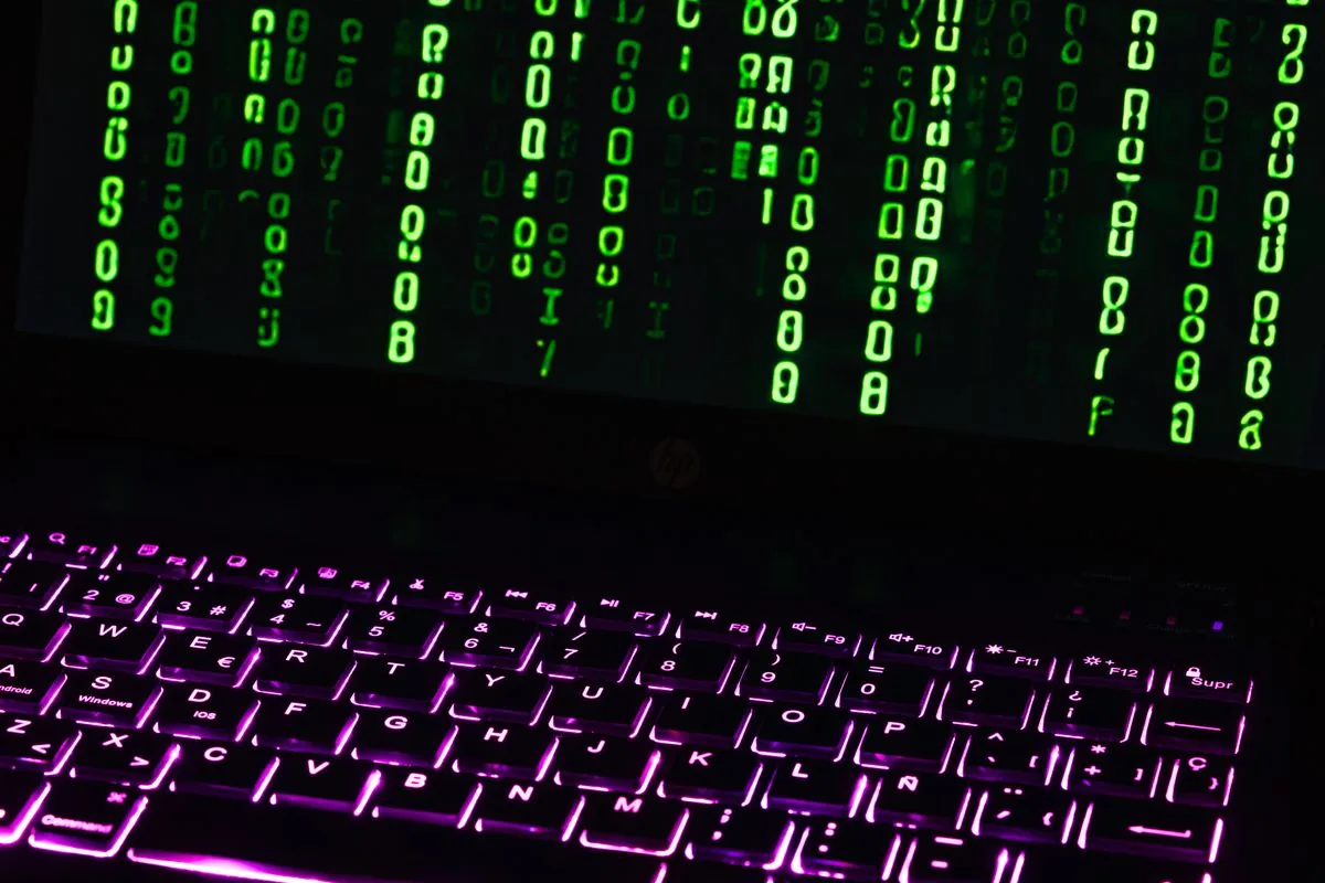 Code running across a developer's screen
