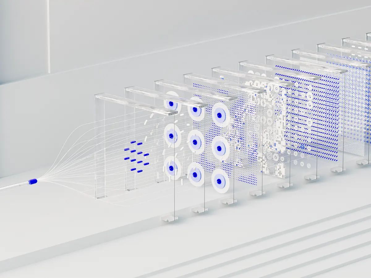 An abstract visualisation of a neural network
