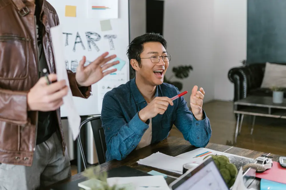 An insurtech founder in a modern workspace