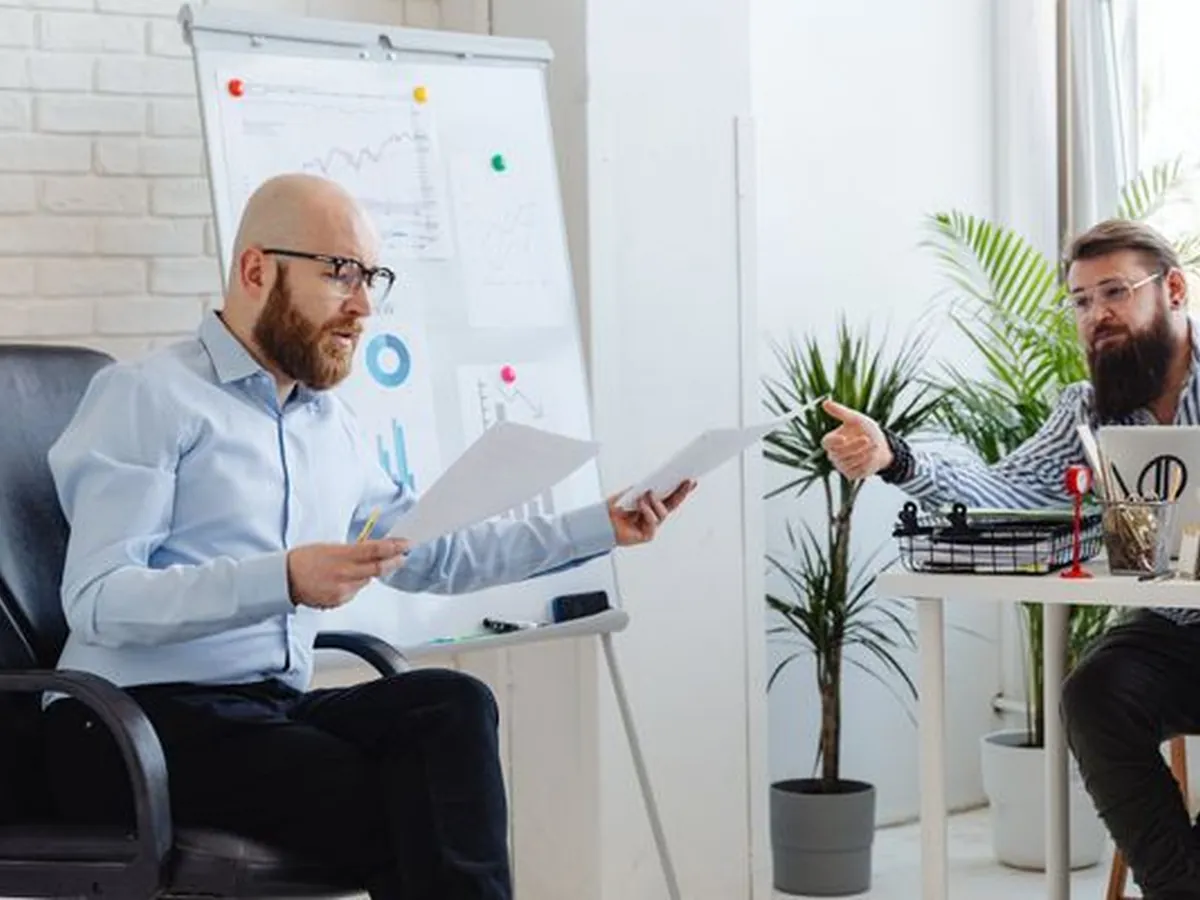 A product marketing manager presenting launch results