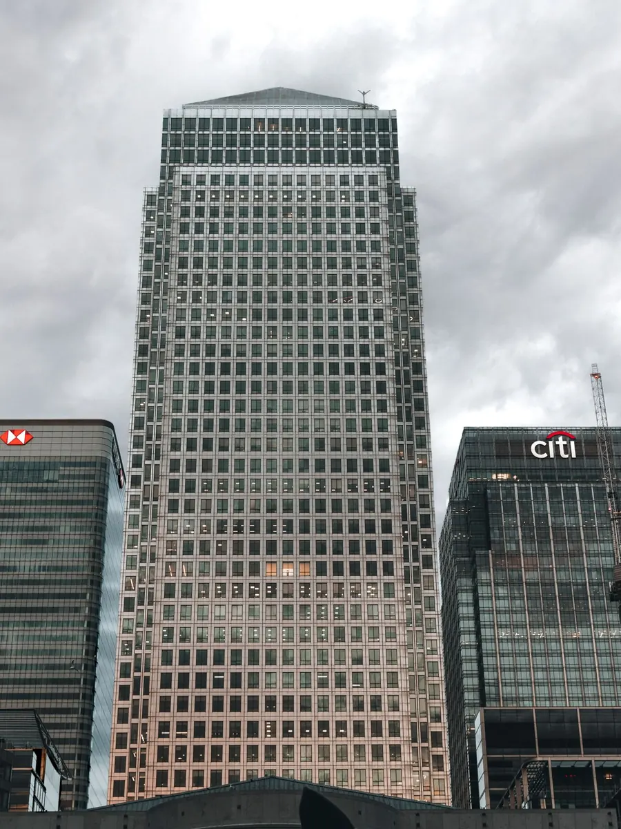 Corporate finance towers in a city business district