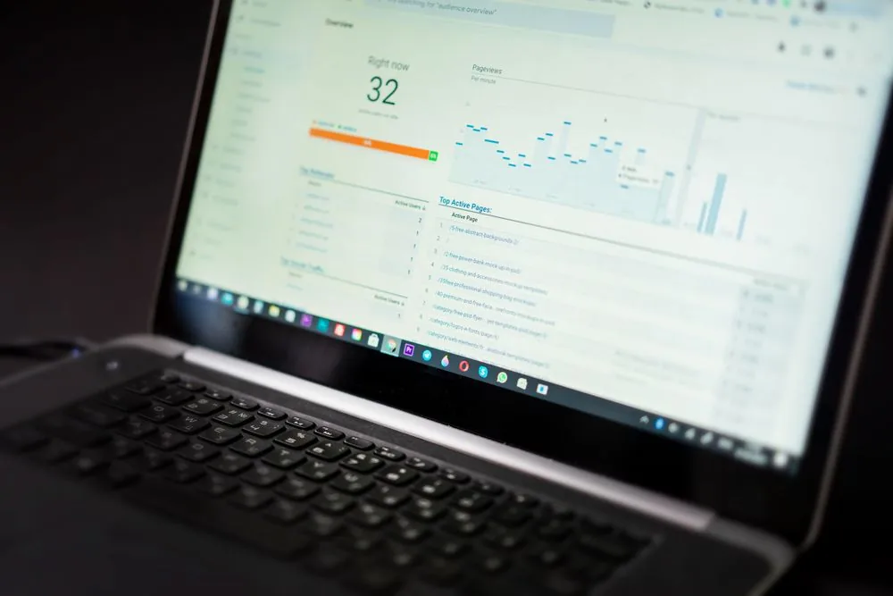 A laptop running a legal technology product