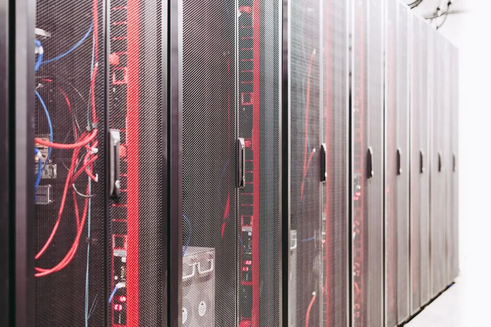 Server racks in a secure data centre