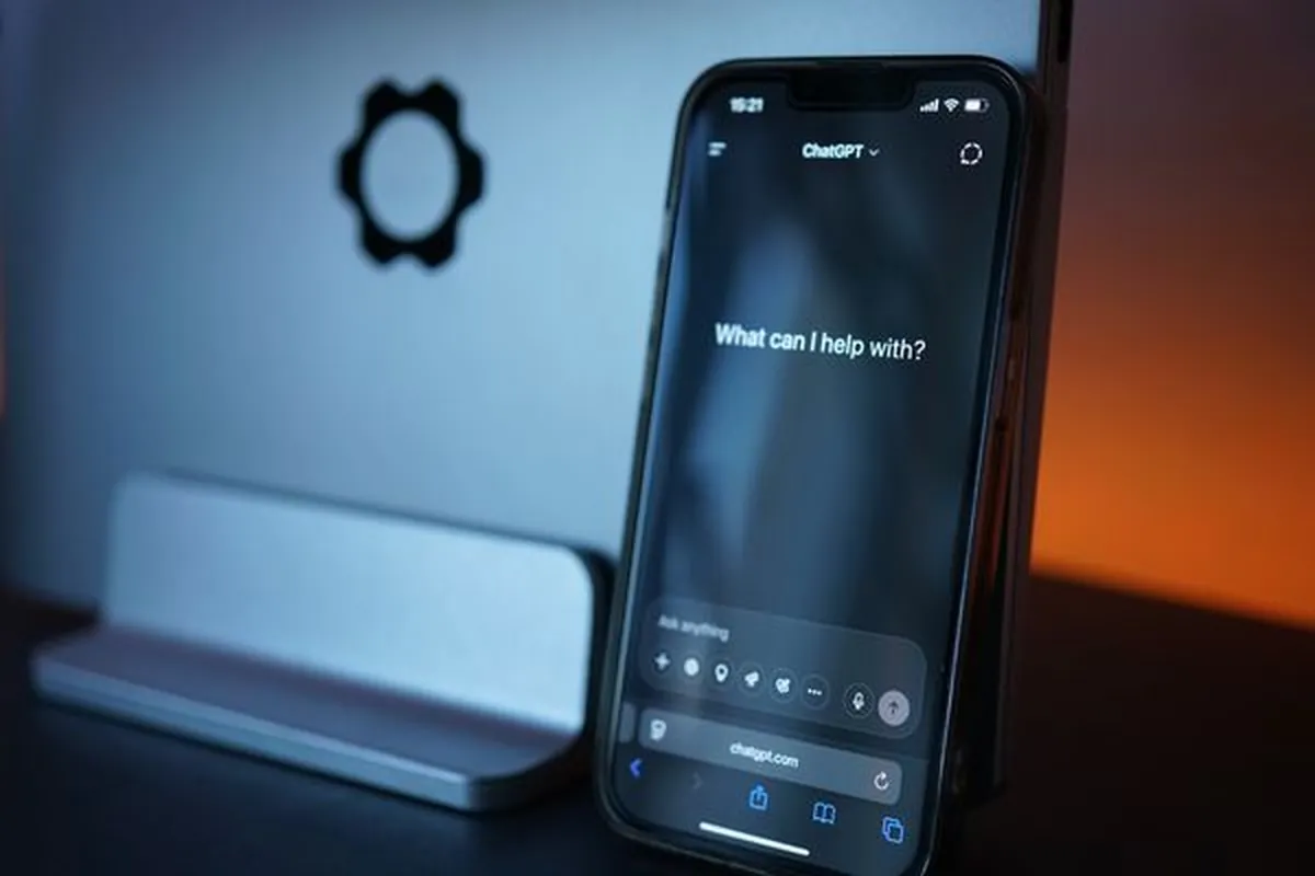 A smartphone displaying an AI chat assistant conversation