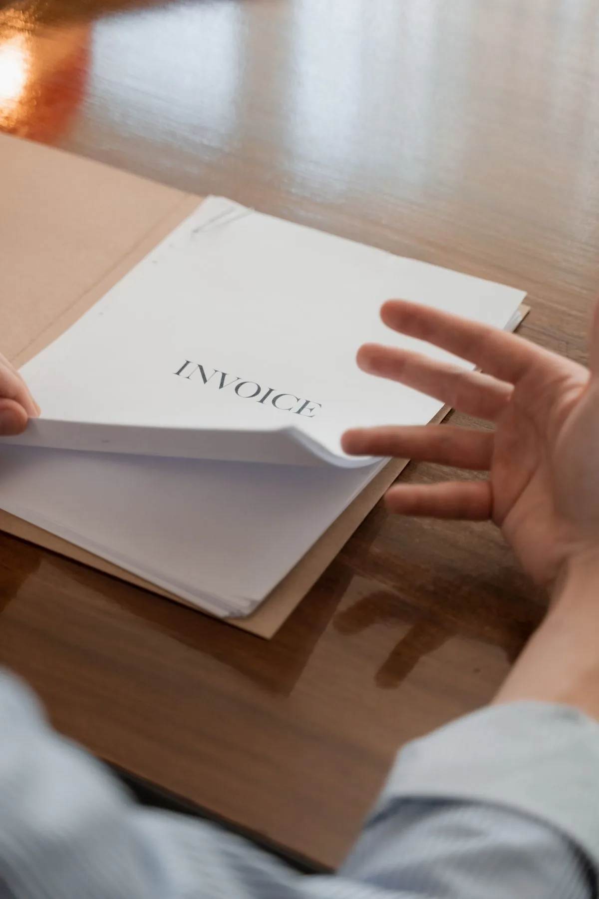 Legal papers filed in a brown folder